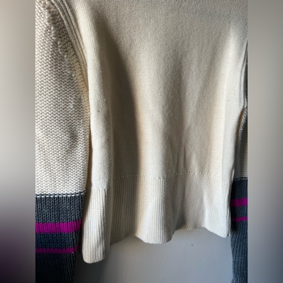 GREY JASON WU 100% Wool Colorblock Puff Sleeved Knit Sweater - Size XS - Picture 7 of 12